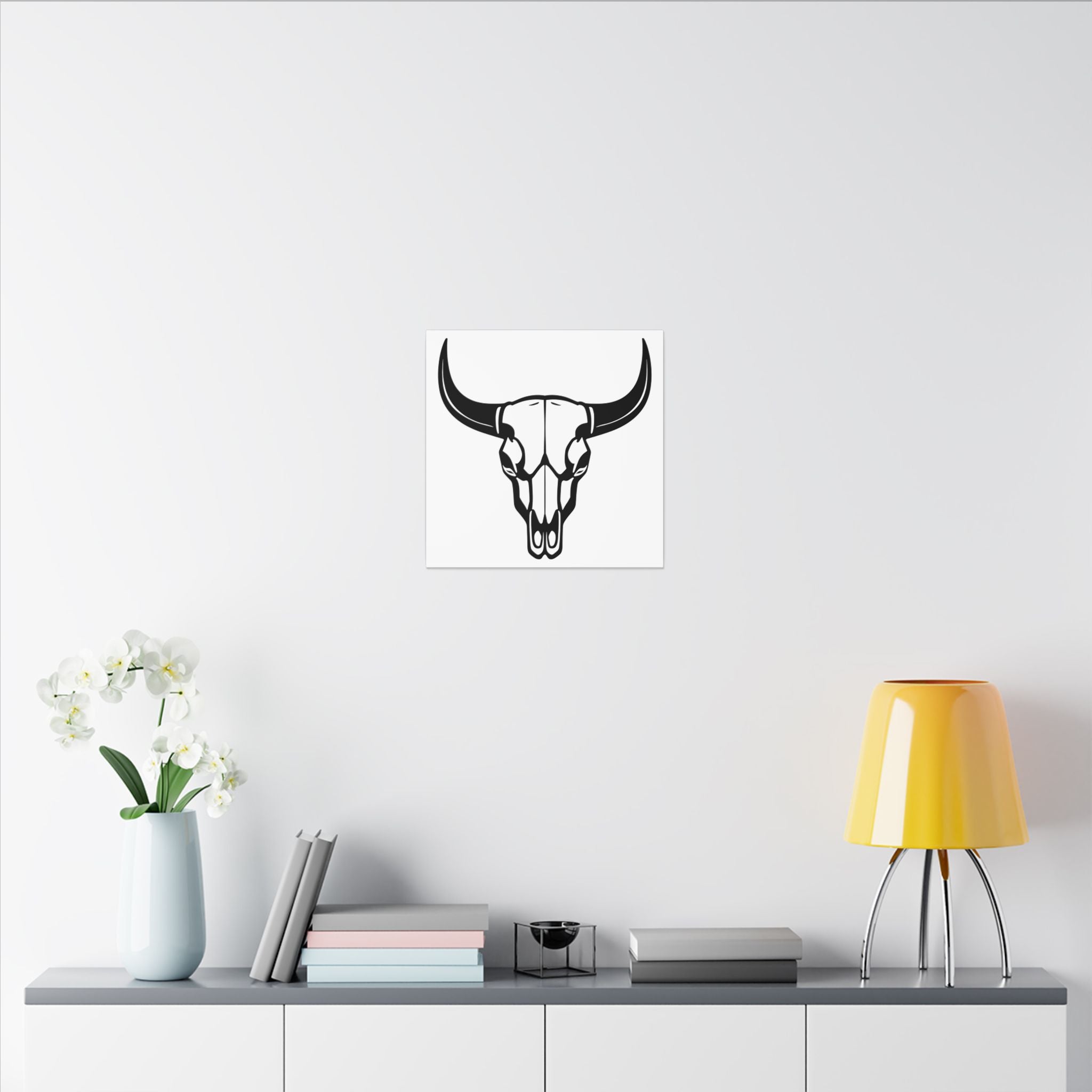 Bull skull with horns art Canvas