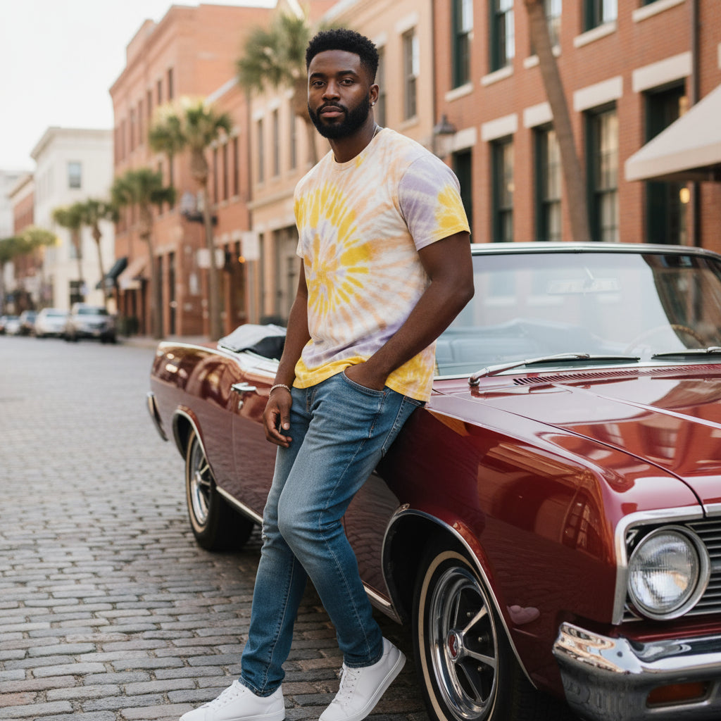 SUMMER SKY Tie Dye Unisex Tee | Vibrant Summer Vibes, Casual Everyday Wear, Festival Clothing, Gift for Friends, Relaxed Summer Style