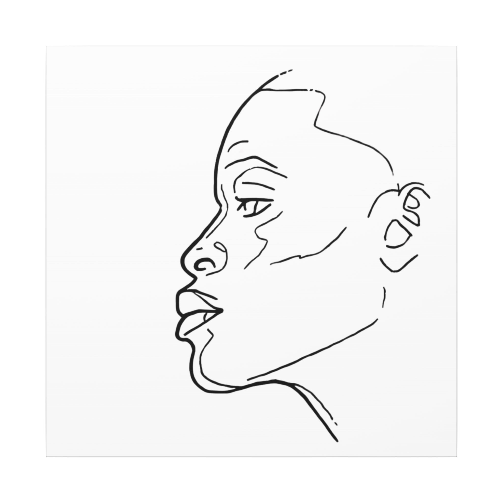 line drawing Female face Illustration Canvas