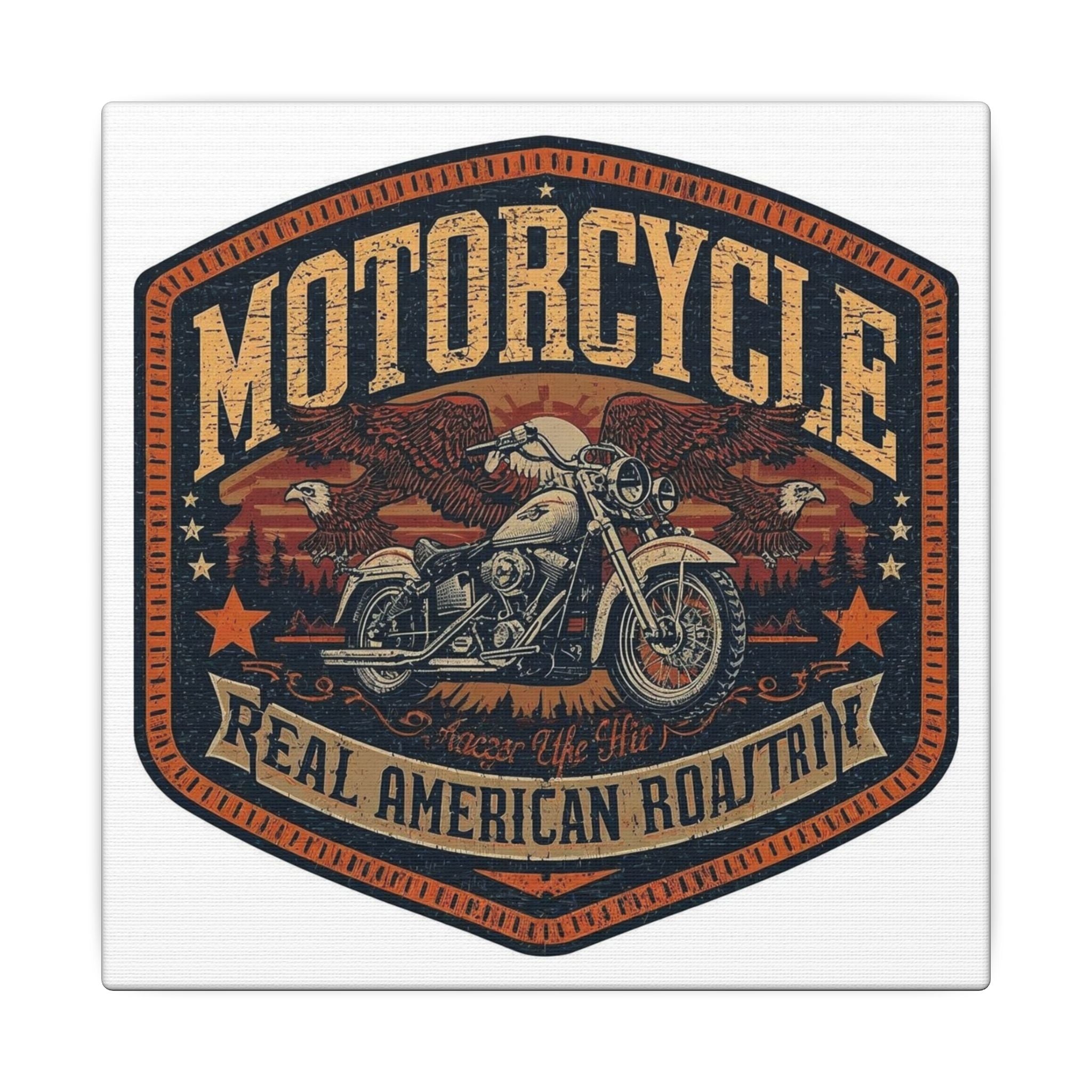 Motorcycle - real American road trip art Canvas