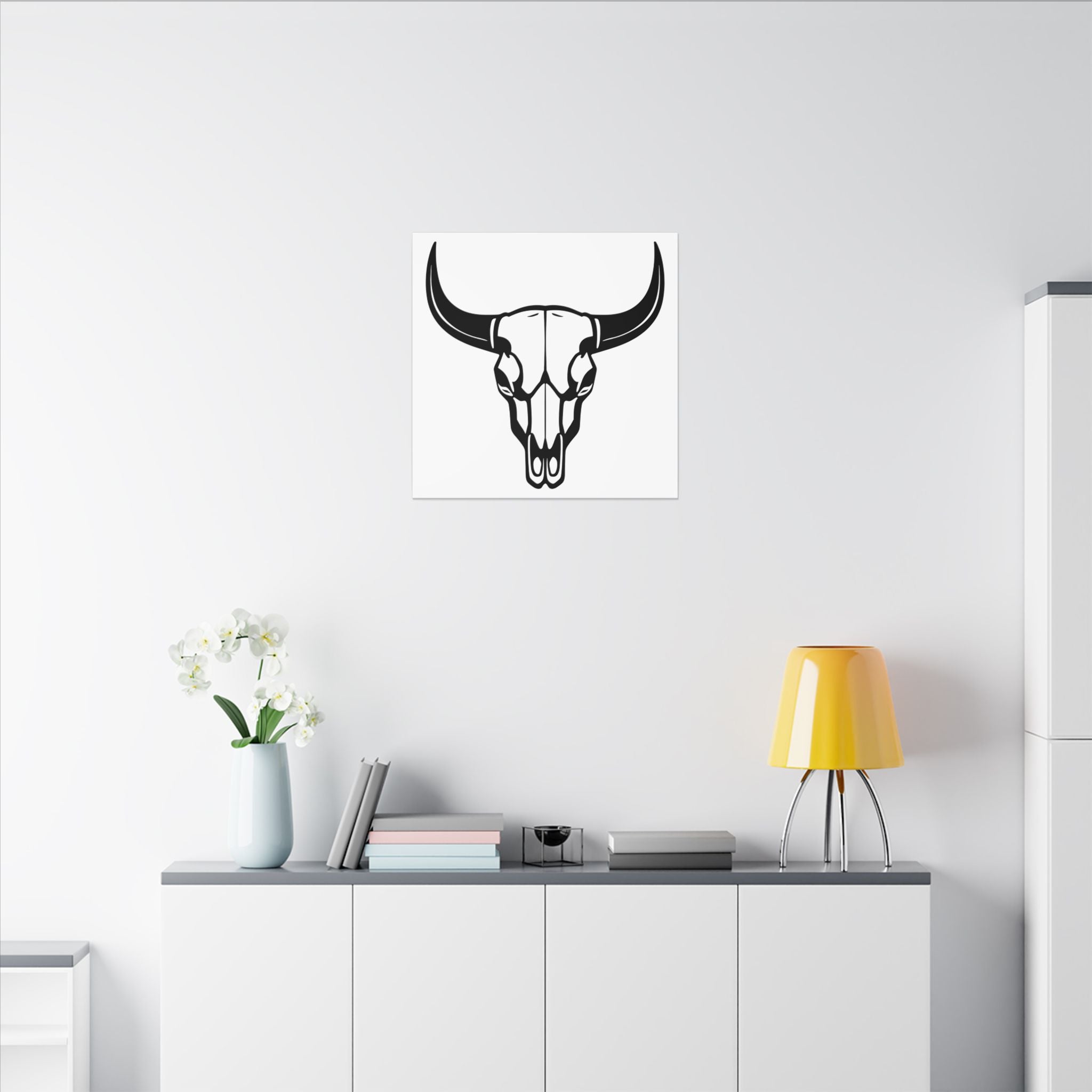 Bull skull with horns art Canvas
