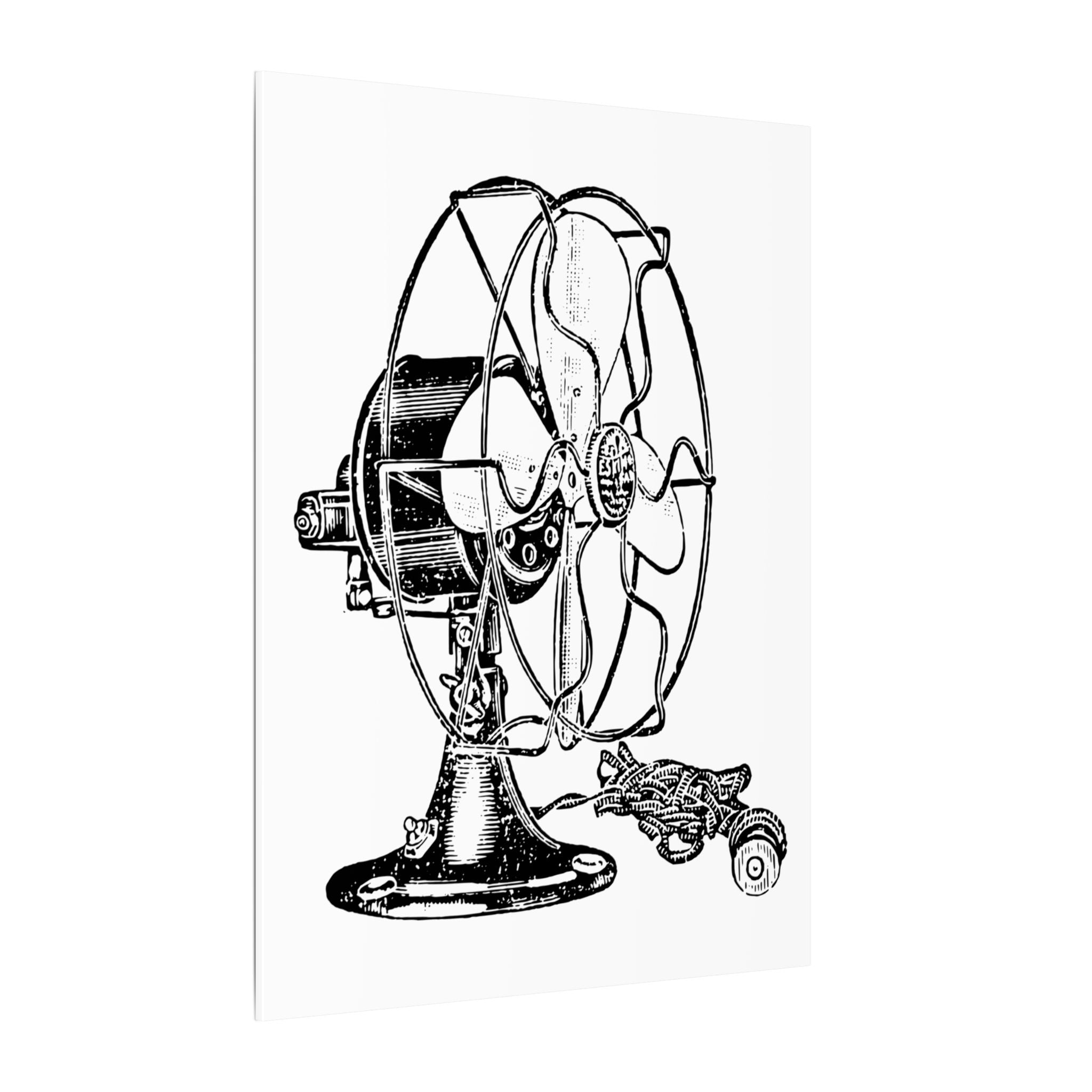 Vintage Electric Fan Illustration Canvas