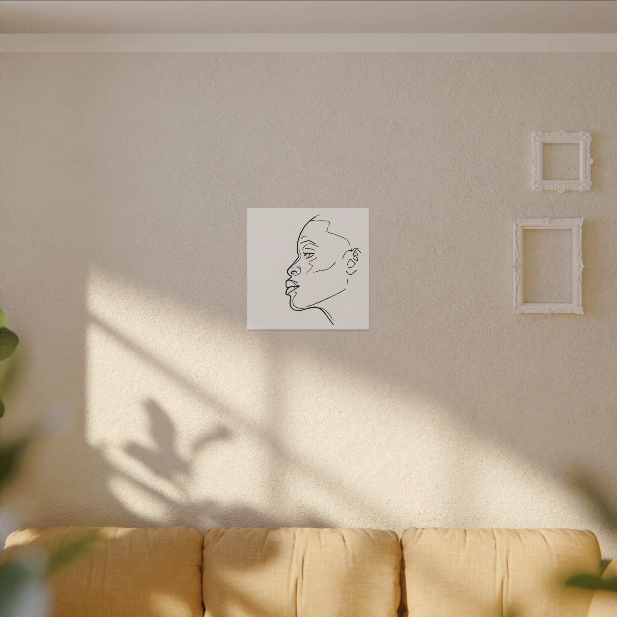 line drawing Female face Illustration Canvas