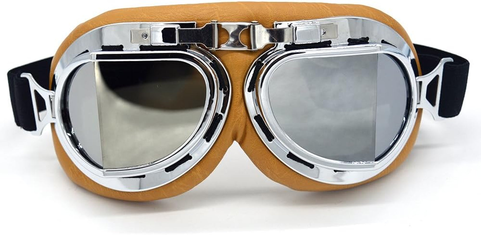 Vintage Motorcycle Goggles for Adults, Protective Goggles anti Fog, Wind, Dust & Sand Safety Glasses for Aviator, Motocross, Dirt Bike, ATV Riding Steampunk Glasses, Fits over Glasses & Helmet