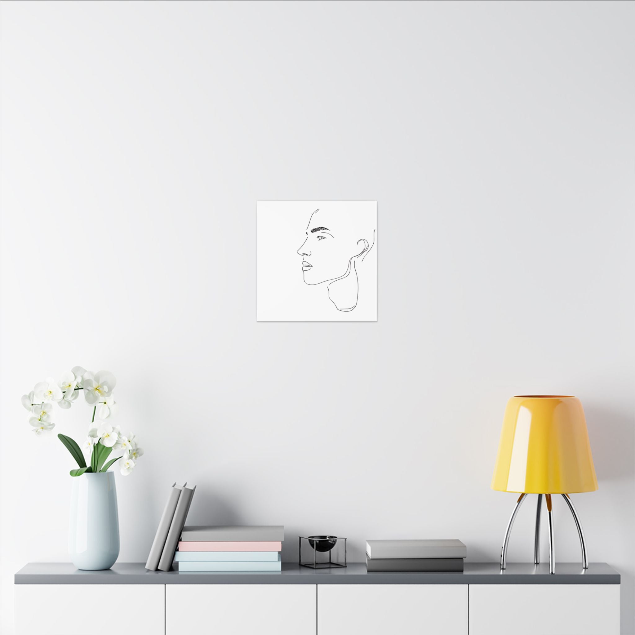line drawing Male face Illustration Canvas
