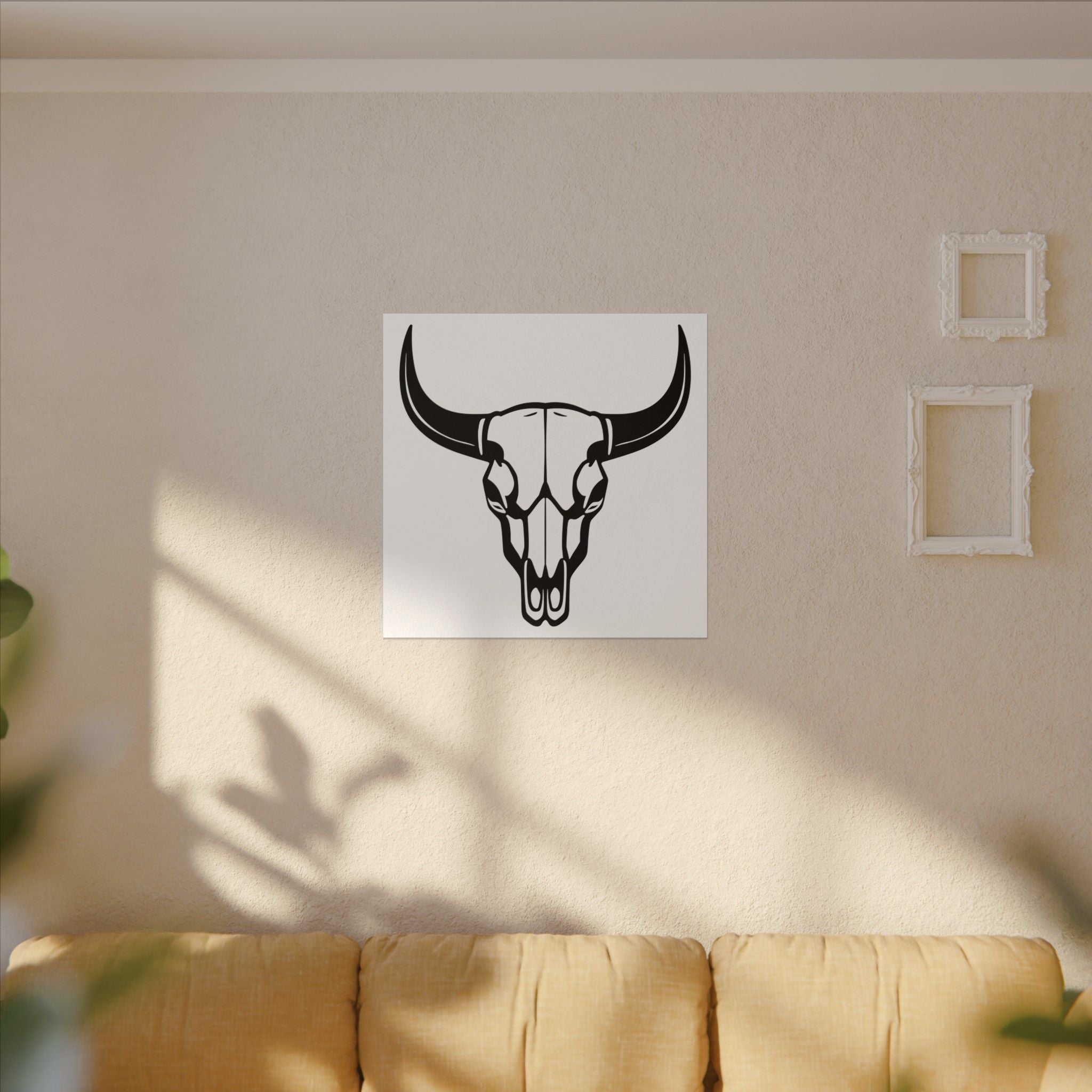Bull skull with horns art Canvas