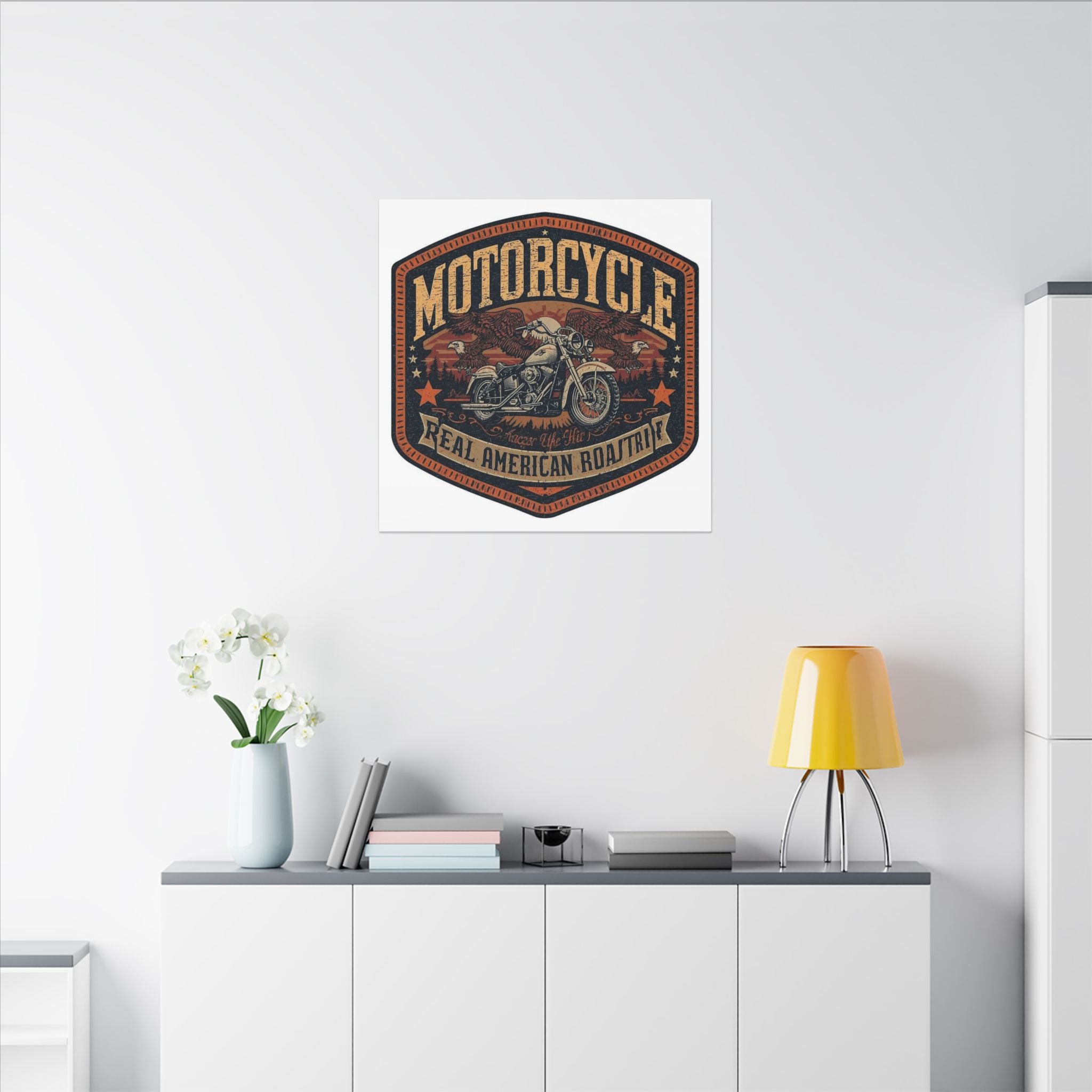 Motorcycle - real American road trip art Canvas