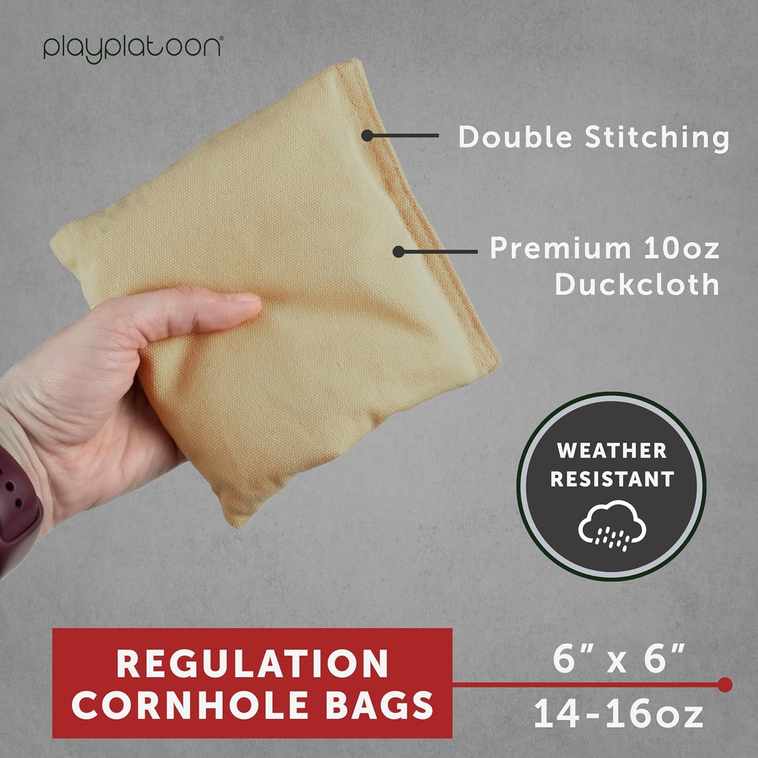 Cornhole Bags Weather Resistant- Set of 8 Regulation Bean Bags for Tossing- Official Professional Size & Weight Corn Hole Bags Two Color All Weather Cornhole Beans Bag Set with Tote Bag