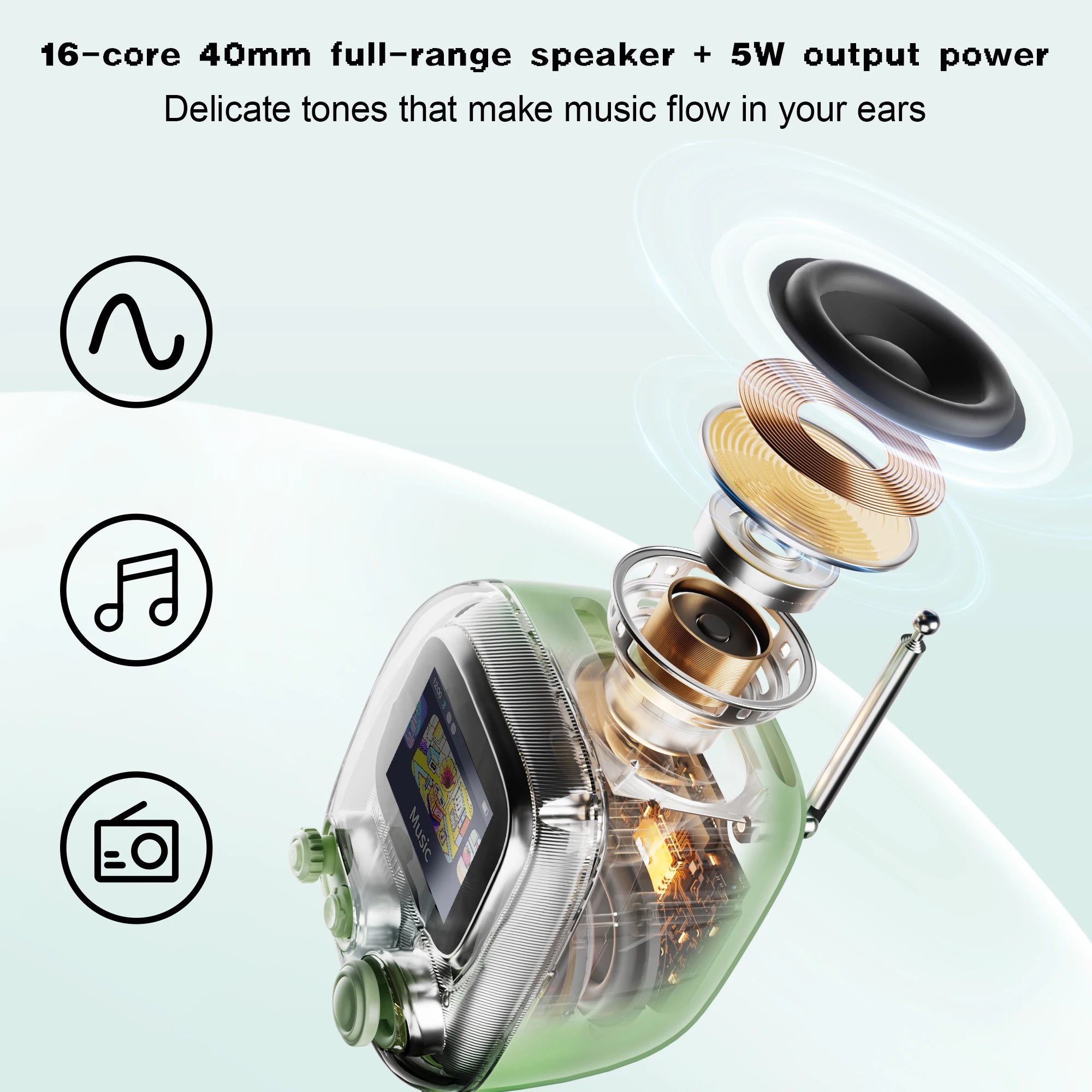 Divoom T-Tiivoo-2 Mini Retro White Noise Bluetooth Speaker Portable Vintage Sleep Aid Bluetooth Speaker High Quality Subwoofer