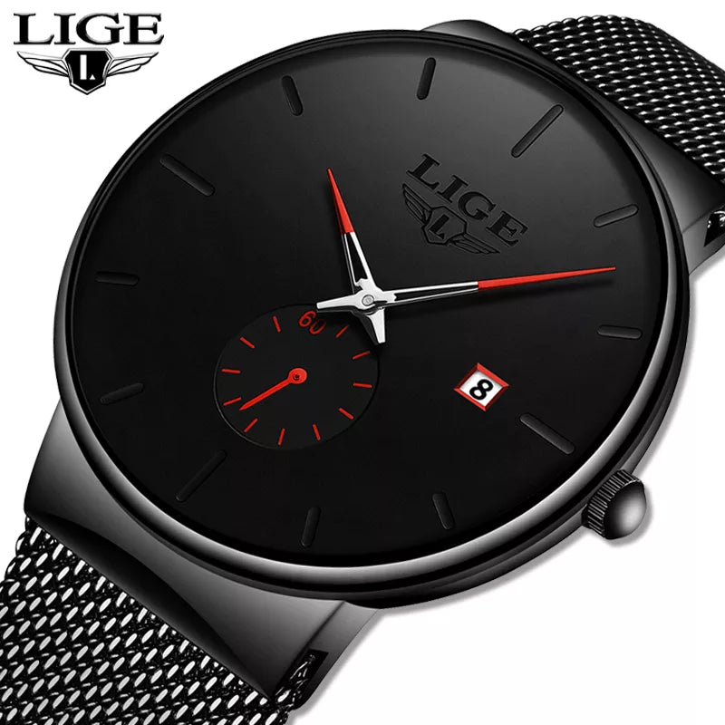 LIGE Quartz Clock Sports Men Watch Top Brand Luxury Famous Dress Fashion Watches Male Unisex Ultra Thin Wrist Watch Para Hombre