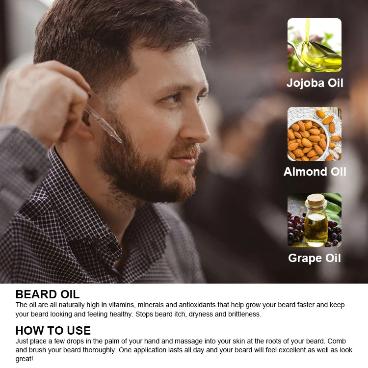 Custom Beard Grooming Kit Beard Oil Comb Fashion Styling Beard Kit Men Gift Set