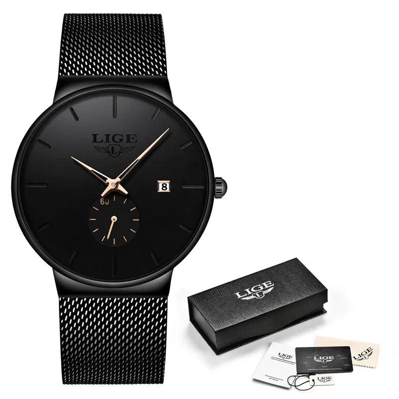 LIGE Quartz Clock Sports Men Watch Top Brand Luxury Famous Dress Fashion Watches Male Unisex Ultra Thin Wrist Watch Para Hombre