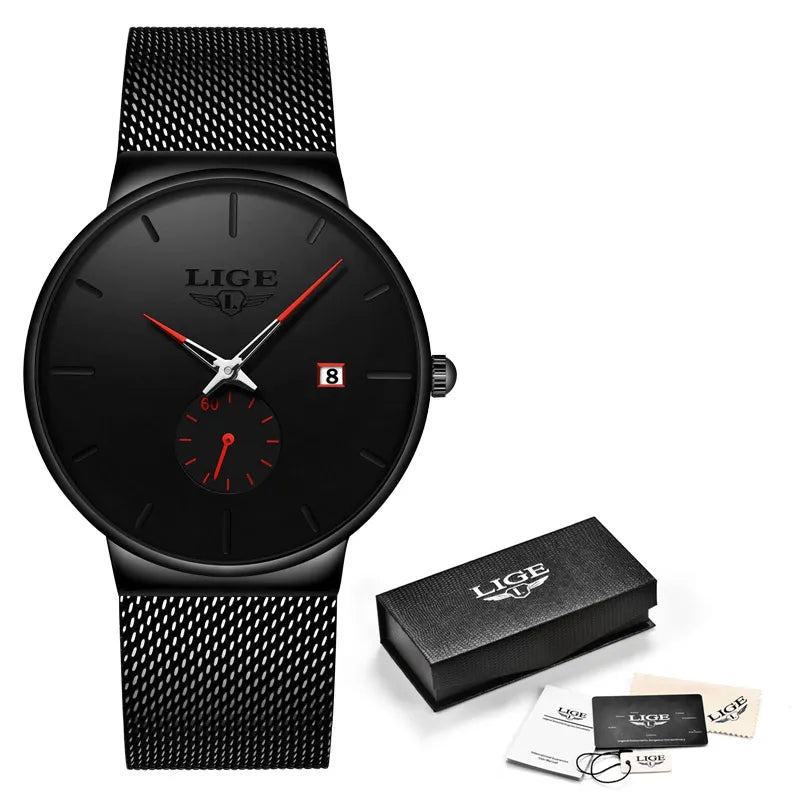 LIGE Quartz Clock Sports Men Watch Top Brand Luxury Famous Dress Fashion Watches Male Unisex Ultra Thin Wrist Watch Para Hombre