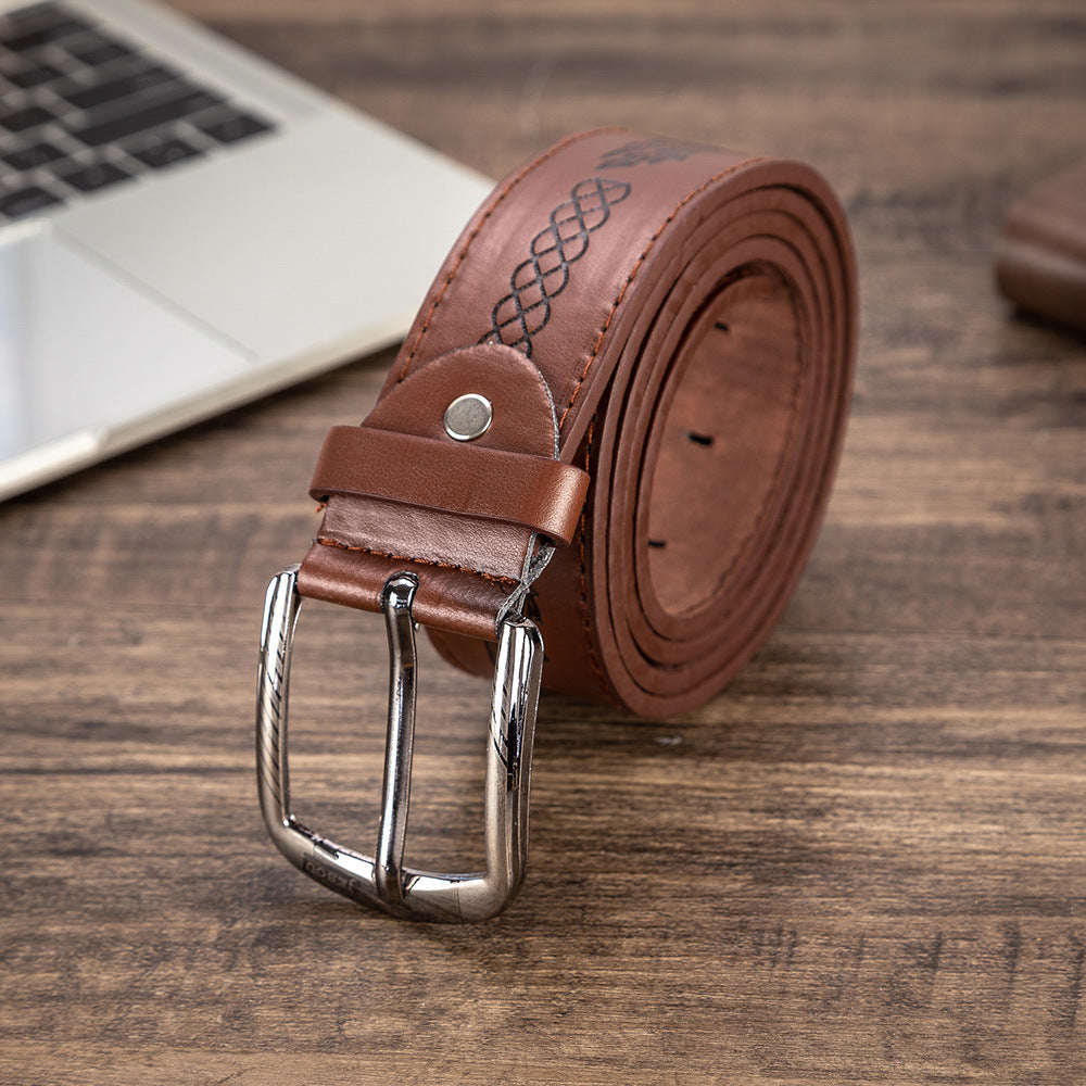 Birthday Gift Set for Men Stylish Dress Leather Strap Chronograph Wrist Watch+Wallet+Belt