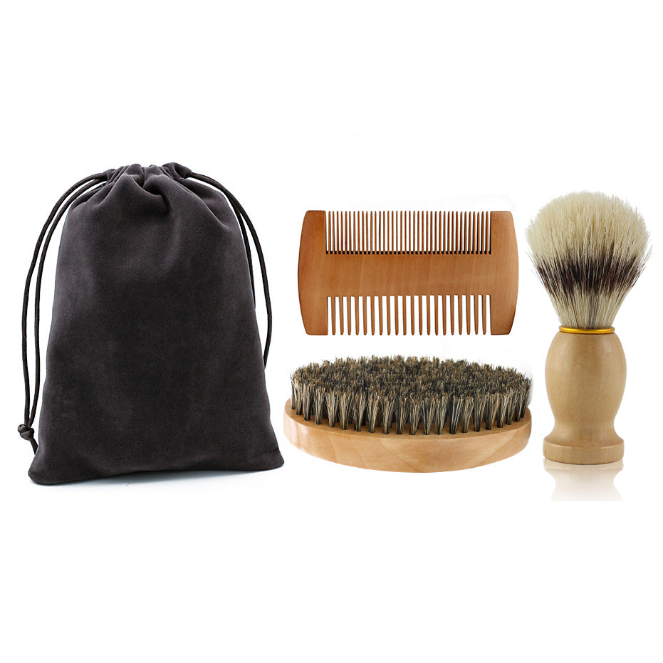 Men’s Beard Grooming Kit – Boar Bristle Brush & Wooden Comb