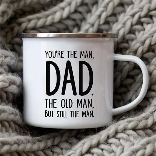 Dad Painted Facts Coffee Mug Enamel Cup for Papa Daddy Son