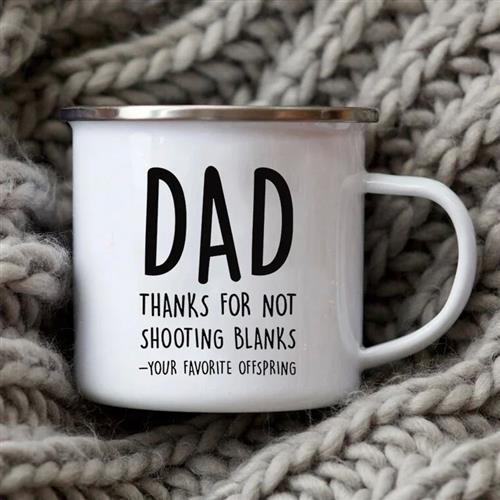 Dad Painted Facts Coffee Mug Enamel Cup for Papa Daddy Son