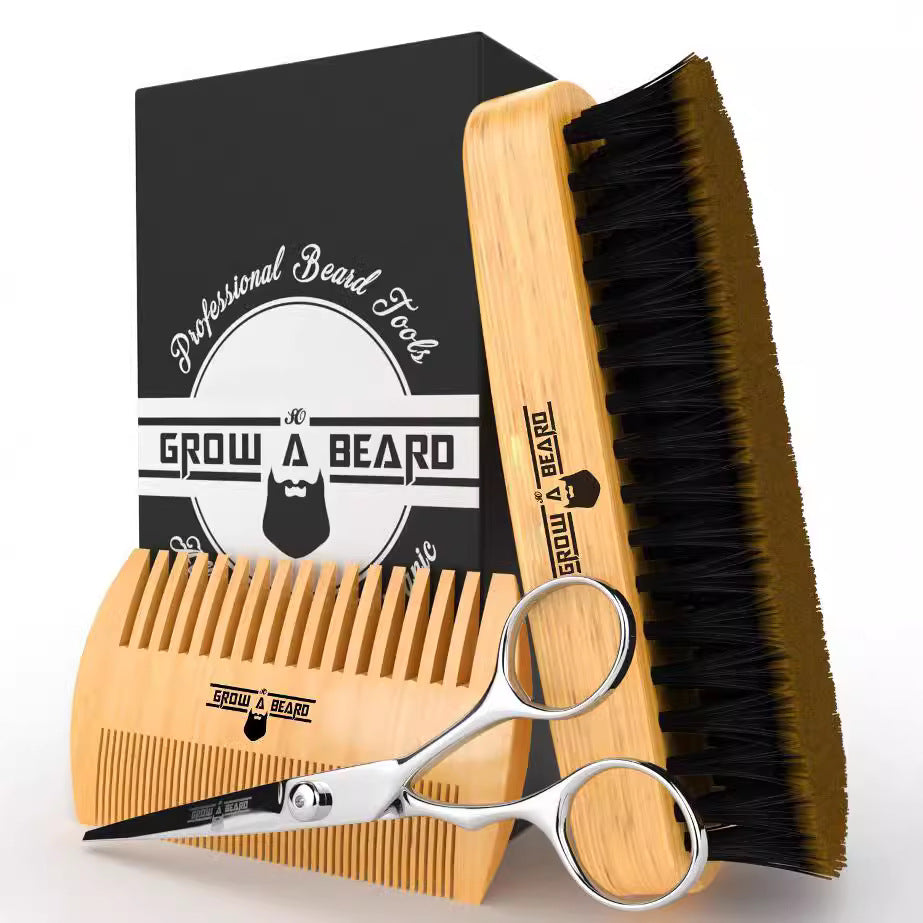 Beard bristle brush, beard cutter, beard brush, beard set brush, double sided brush, pig hair brush