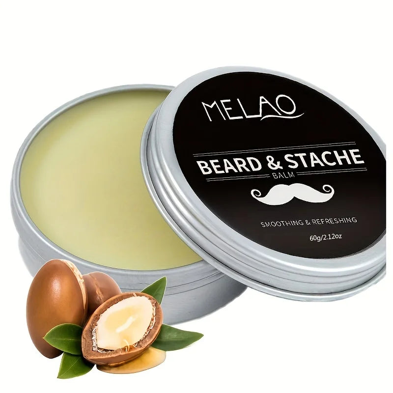 Melao Beard Styling Beard Growth Soften Unscented Beeswax Beard Balm for Men Sensitive Skin