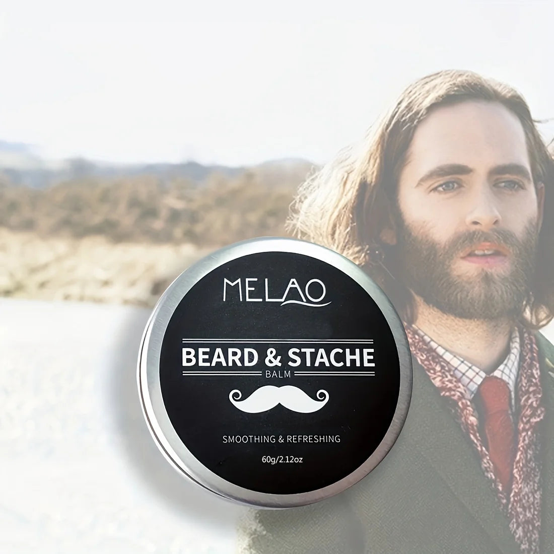Melao Beard Styling Beard Growth Soften Unscented Beeswax Beard Balm for Men Sensitive Skin