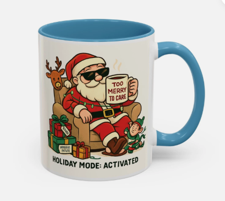 Holiday-Themed Coffee Mug, Santa Mug, Christmas Gift, Festive Drinkware