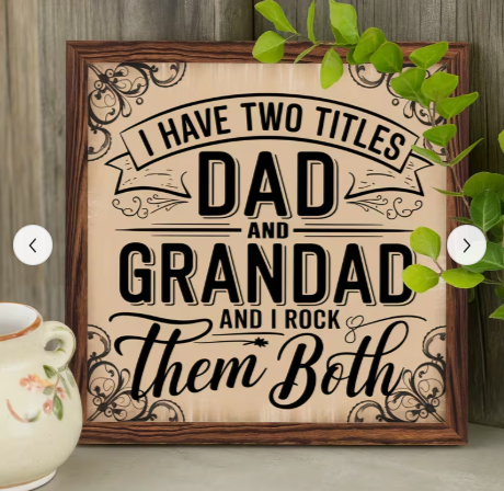"I Have Two Titles: Dad and Grandad" Wood Wall Art Sign - rustic decor