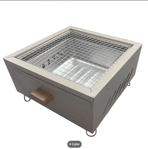 1pc Portable Indoor Outdoor BBQ Grill Set with Drawer, Charcoal Barbecue Cooking Stove, Food-Contact Safe Grill Rack, Home Use Tea Brewing and Fire Heating Kit