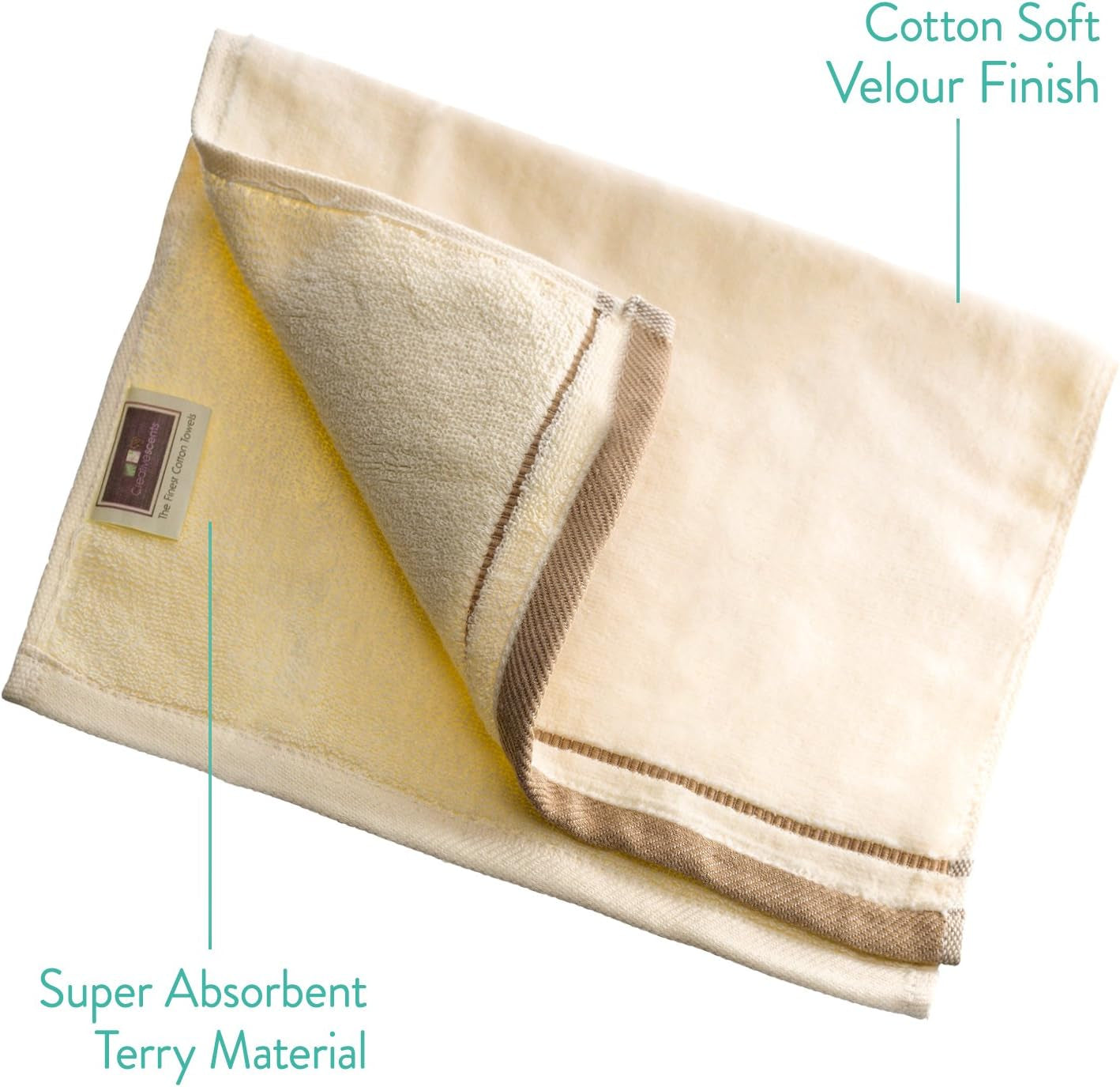 Monogrammed Gifts, Fingertip Towels, 11 X 18 Inches - Set of 4- Decorative Golden Brown Embroidered Towel - Extra Absorbent 100% Cotton- Personalized Gift- for Bathroom/Kitchen- Initial H (Ivory)