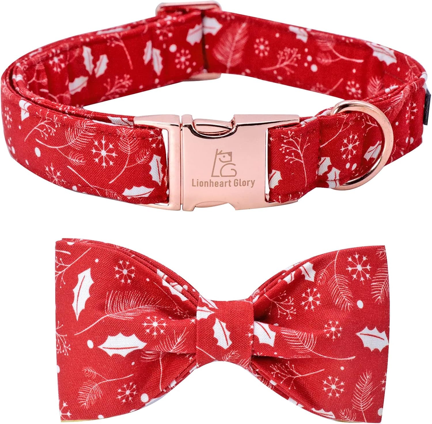 Christmas Dog Collars, Soft Bowtie Dog Collar, Puppy Collar Adjustable Heavy Duty Dog Collar with Bow for Medium Dogs
