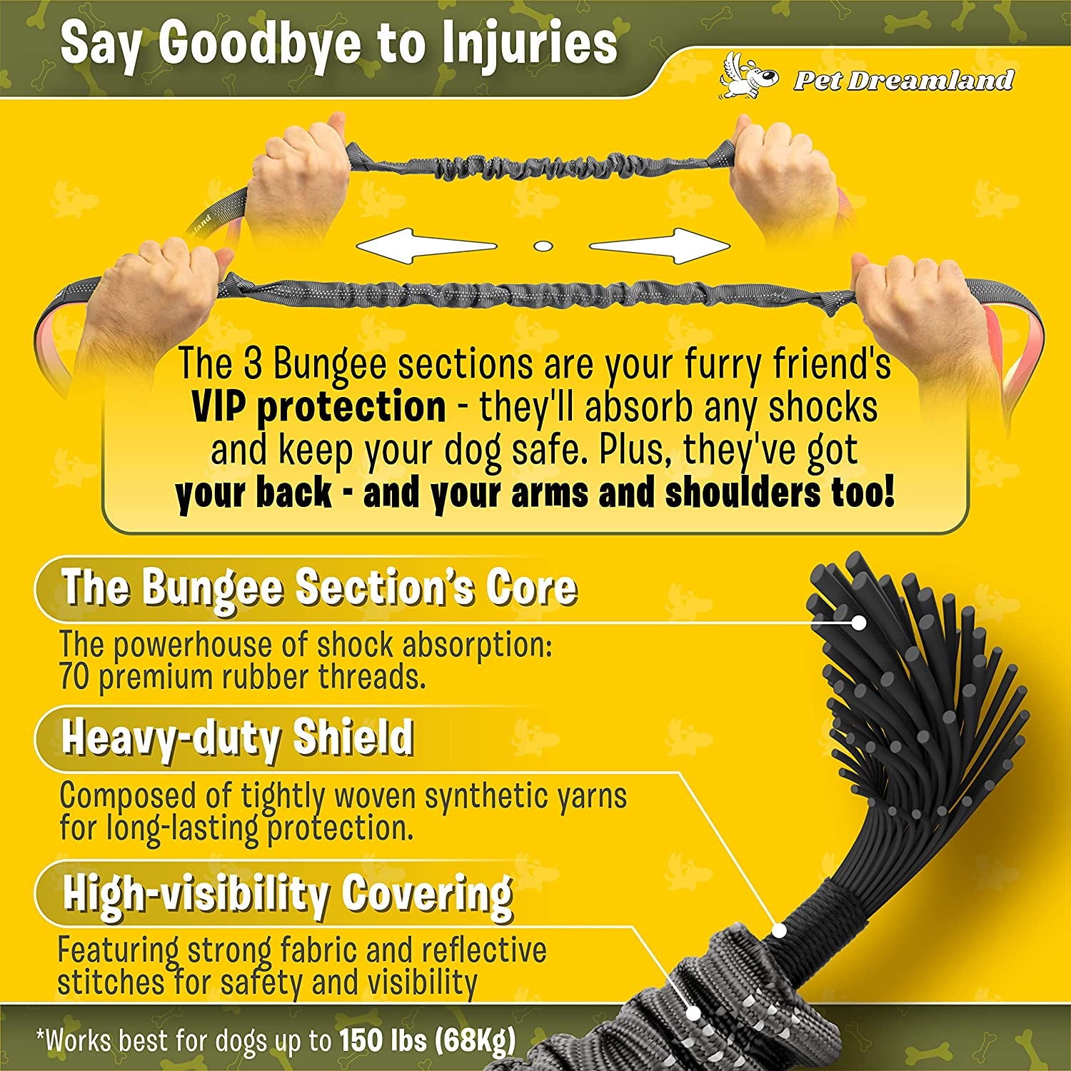 Exquisite Handsfree Dog Leash for Large Dogs. Ultimate Comfort & Freedom for Walking and Hiking. Premium Quality, Durable & Versatile Waist Belt. Your Dog Will Love This Running Leash.