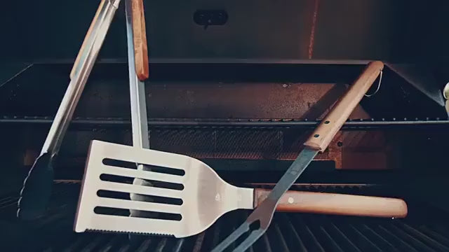 13pcs Heavy-Duty BBQ Grill Tool Set with Forks, Spatula, Tongs, Brushes, Piercing Utensils - Non-Slip Grip Handles for Outdoor, Indoor, Backyard, Professional - Portable Storage Case - Ideal Gift for Grill & Home Cooks